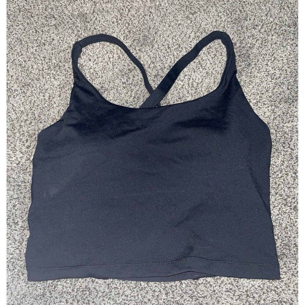 Halara Seamless Flow Backless Crisscross Sports Bra Crop Top Black XS